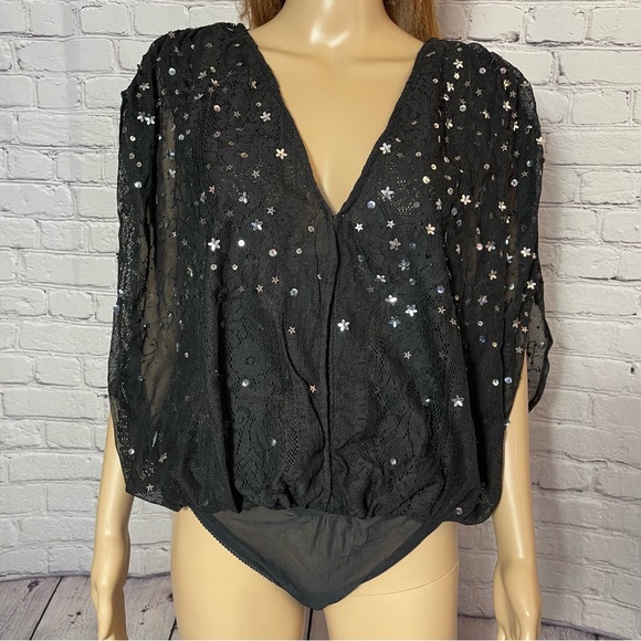 New Free People Summer Shine Black Bodysuit Size S - Picture 9 of 11